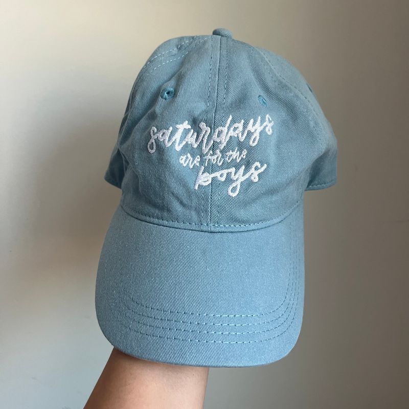SATURDAYS ARE FOR THE BOYS Embroidered Hat - Denim Blue SATURDAYS ARE FOR THE BOYS Embroidered Hat - Denim Blue