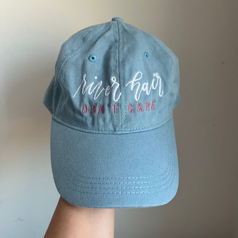 RIVER HAIR DON’T CARE Embroidered Hat - Light Denim RIVER HAIR DON’T CARE Embroidered Hat - Light Denim