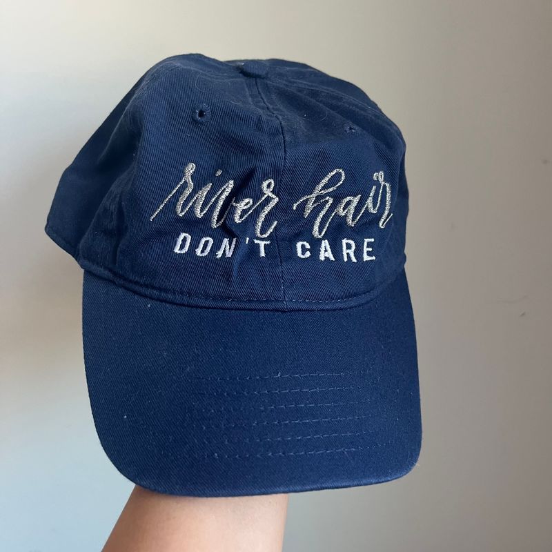 RIVER HAIR DON’T CARE Embroidered Hat - Navy Blue RIVER HAIR DON’T CARE Embroidered Hat - Navy Blue