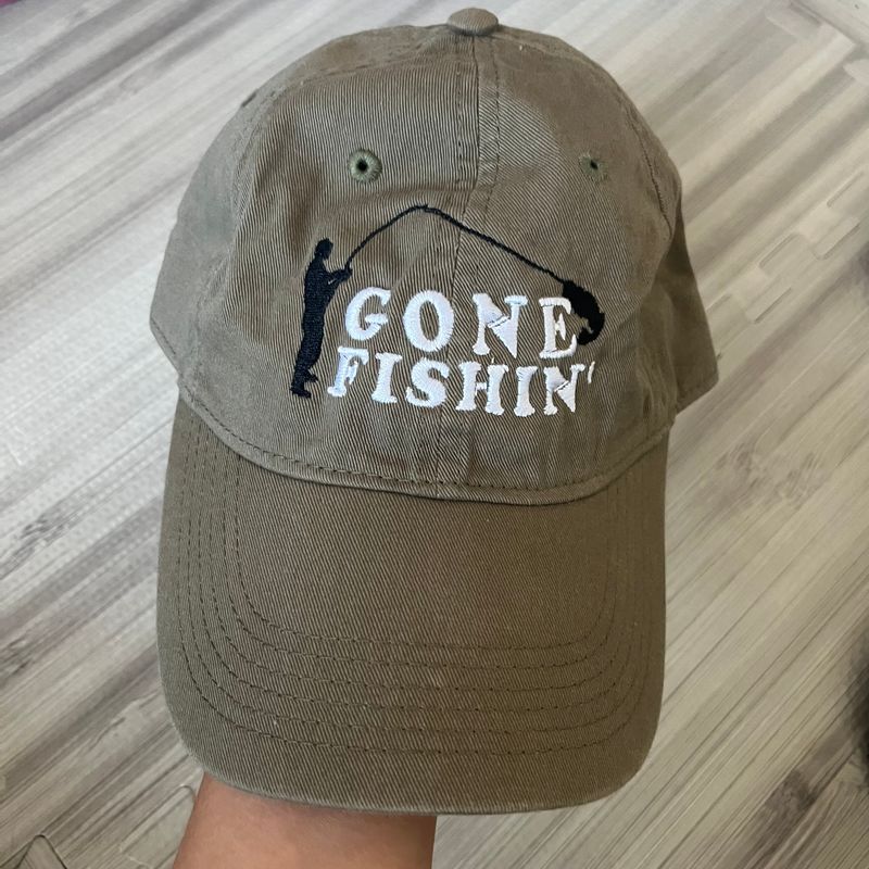 GONE FISHIN’ Embroidered Hat - Army Green GONE FISHIN’ Embroidered Hat - Army Green