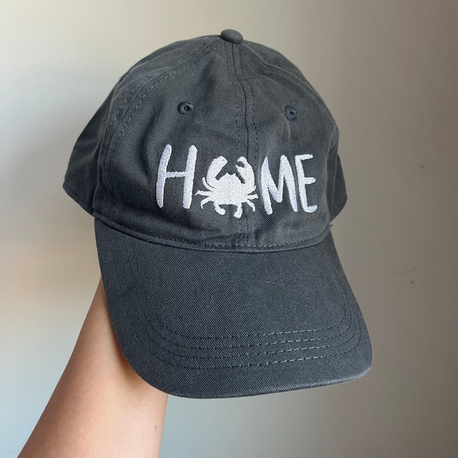 HOME White Crab Embroidered Hat - Black HOME White Crab Embroidered Hat - Black