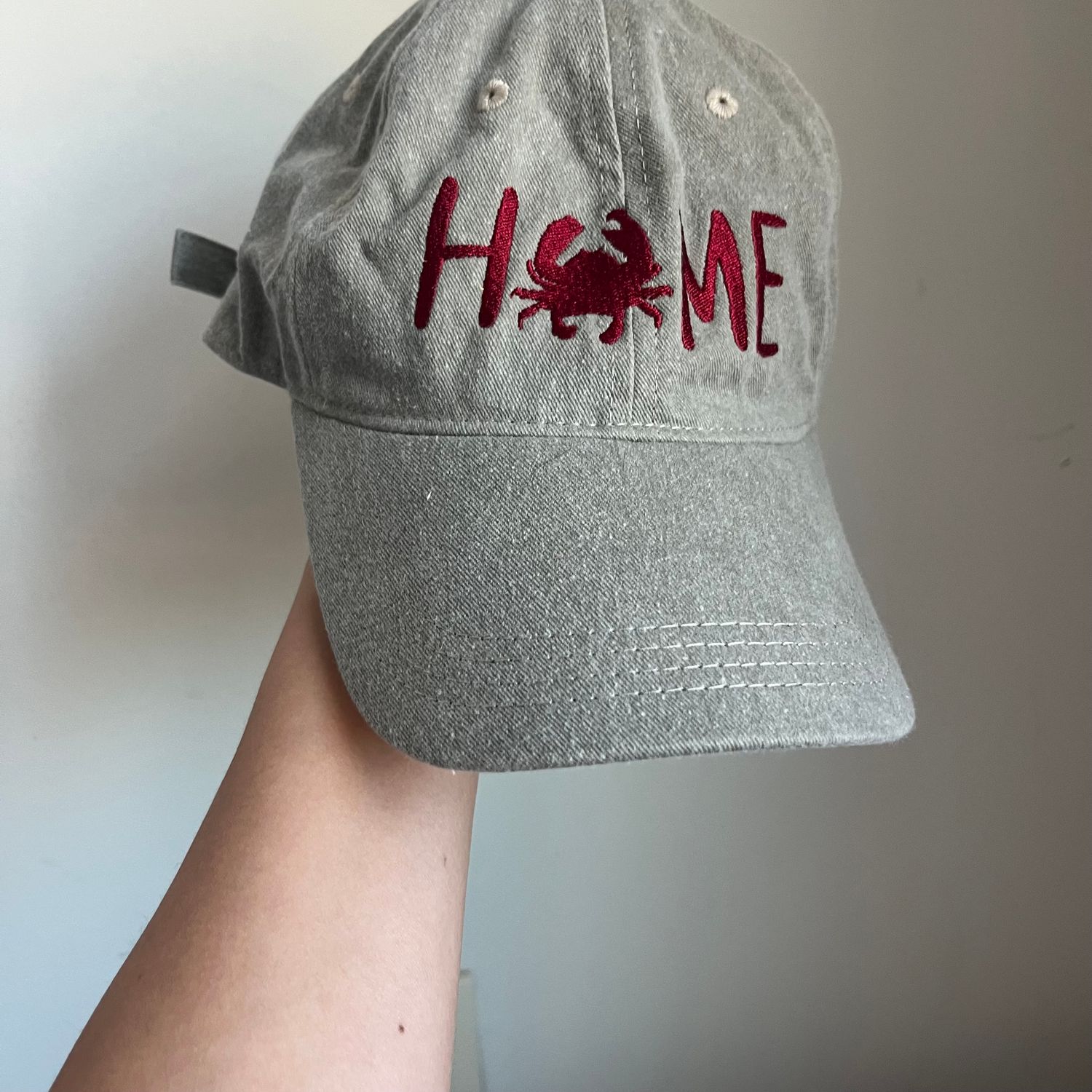 HOME Maroon Crab Embroidered Hat - Gray HOME Maroon Crab Embroidered Hat - Gray