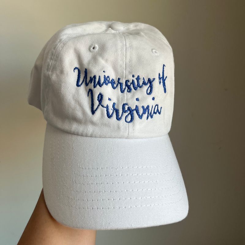University Of Virginia Embroidered Hat - White University Of Virginia Embroidered Hat - White