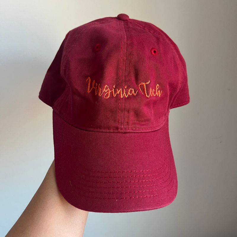 Virginia Tech Orange Embroidered Hat - Red Virginia Tech Orange Embroidered Hat - Red