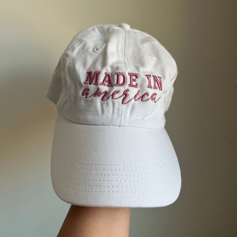 Made in America Embroidered Hat - White Made in America Embroidered Hat - White
