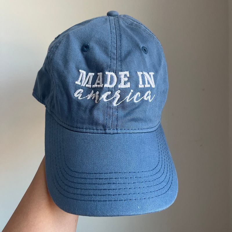 Made in America Embroidered Hat - Denim Blue Made in America Embroidered Hat - Denim Blue