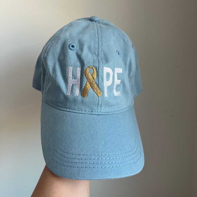 H🎗️PE Embroidered Hat - Light Denim Blue H🎗️PE Embroidered Hat - Light Denim Blue