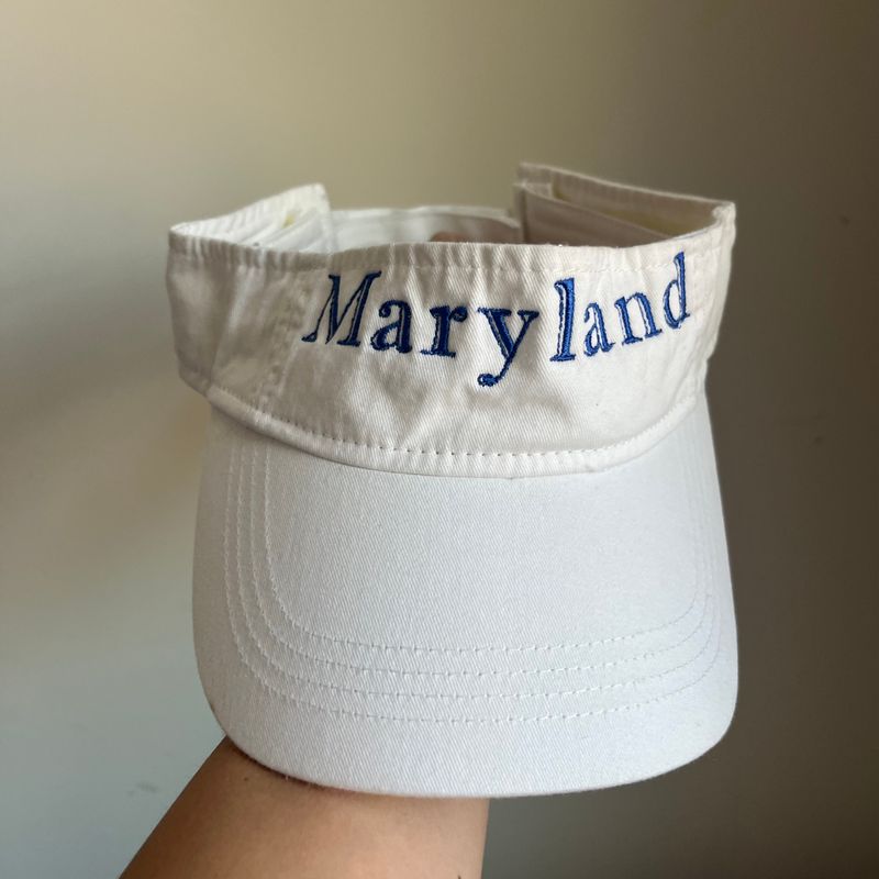 Maryland Embroidered Visor - White Maryland Embroidered Visor - White