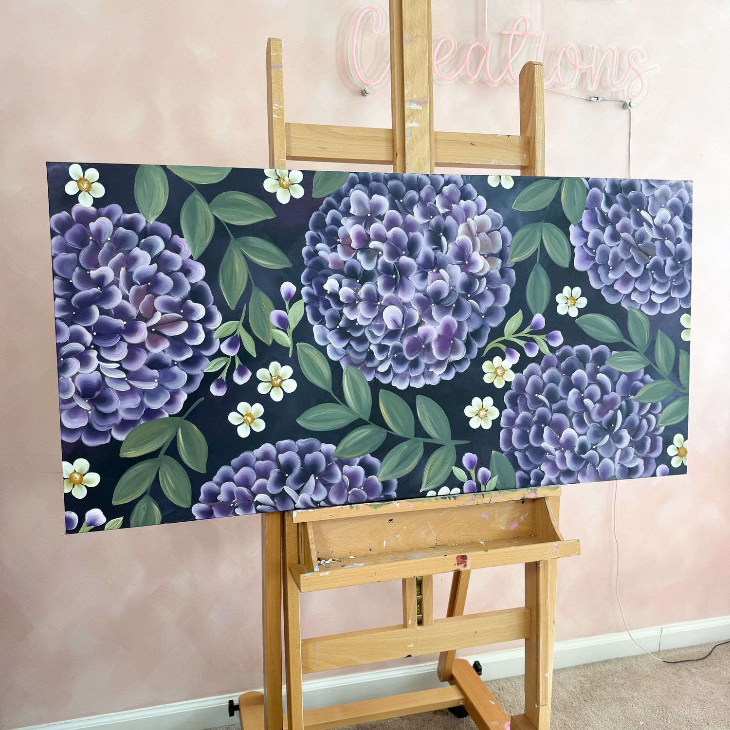 XLarge 24x48" Jumbo Purple Hydrangea