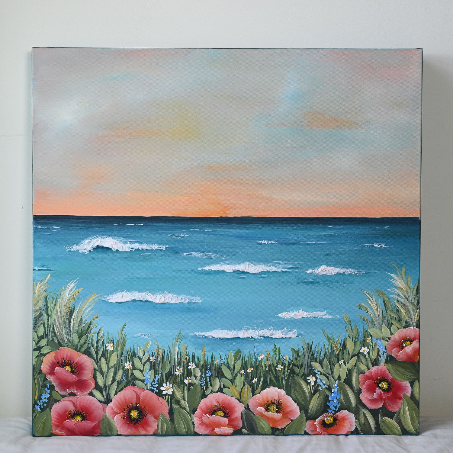 "Drifted Poppies" - Large 24" Canvas with Texture "Drifted Poppies" - Large 24" Canvas with Texture