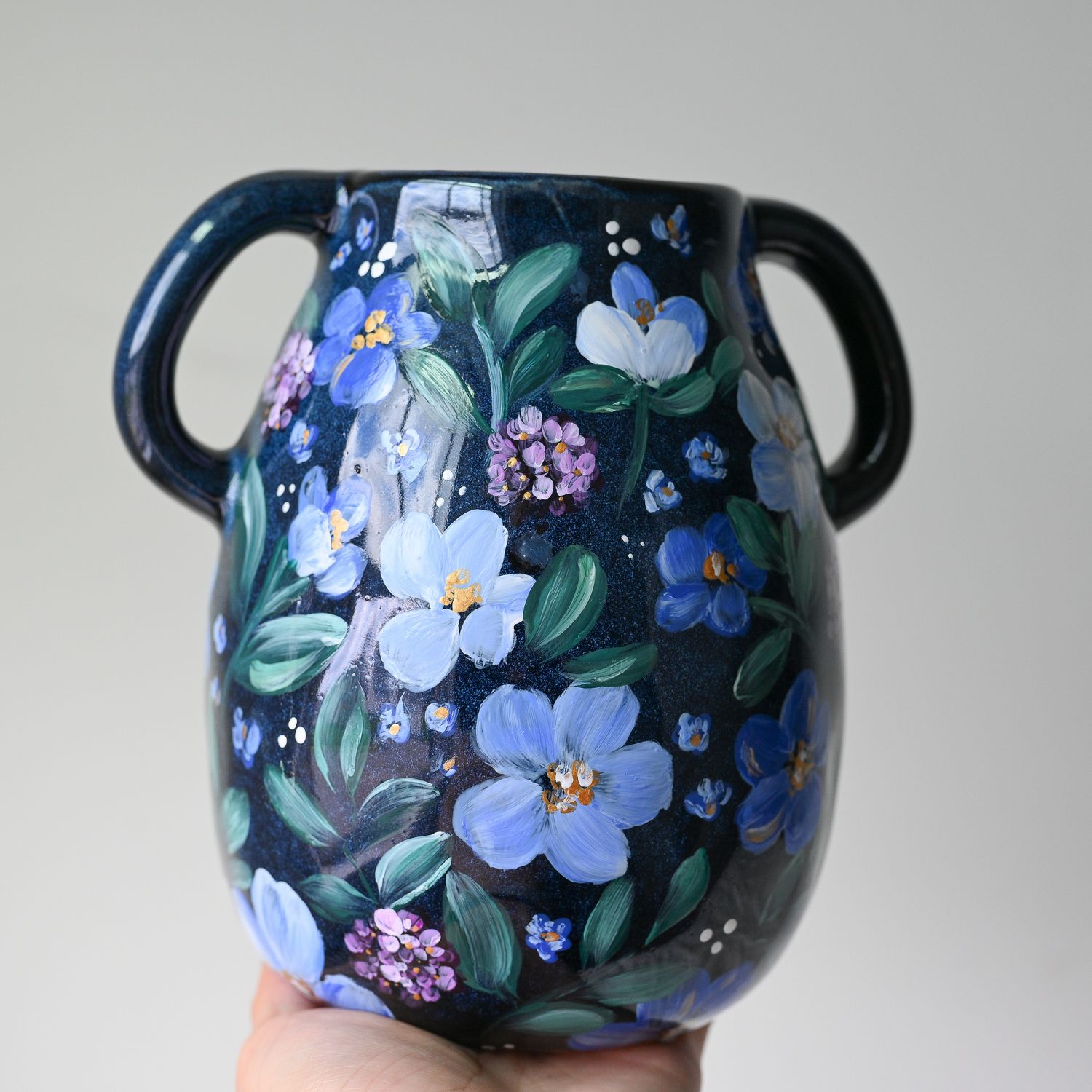 Limited Edition Coastal Blues - Hand Painted 7" Ceramic Vase