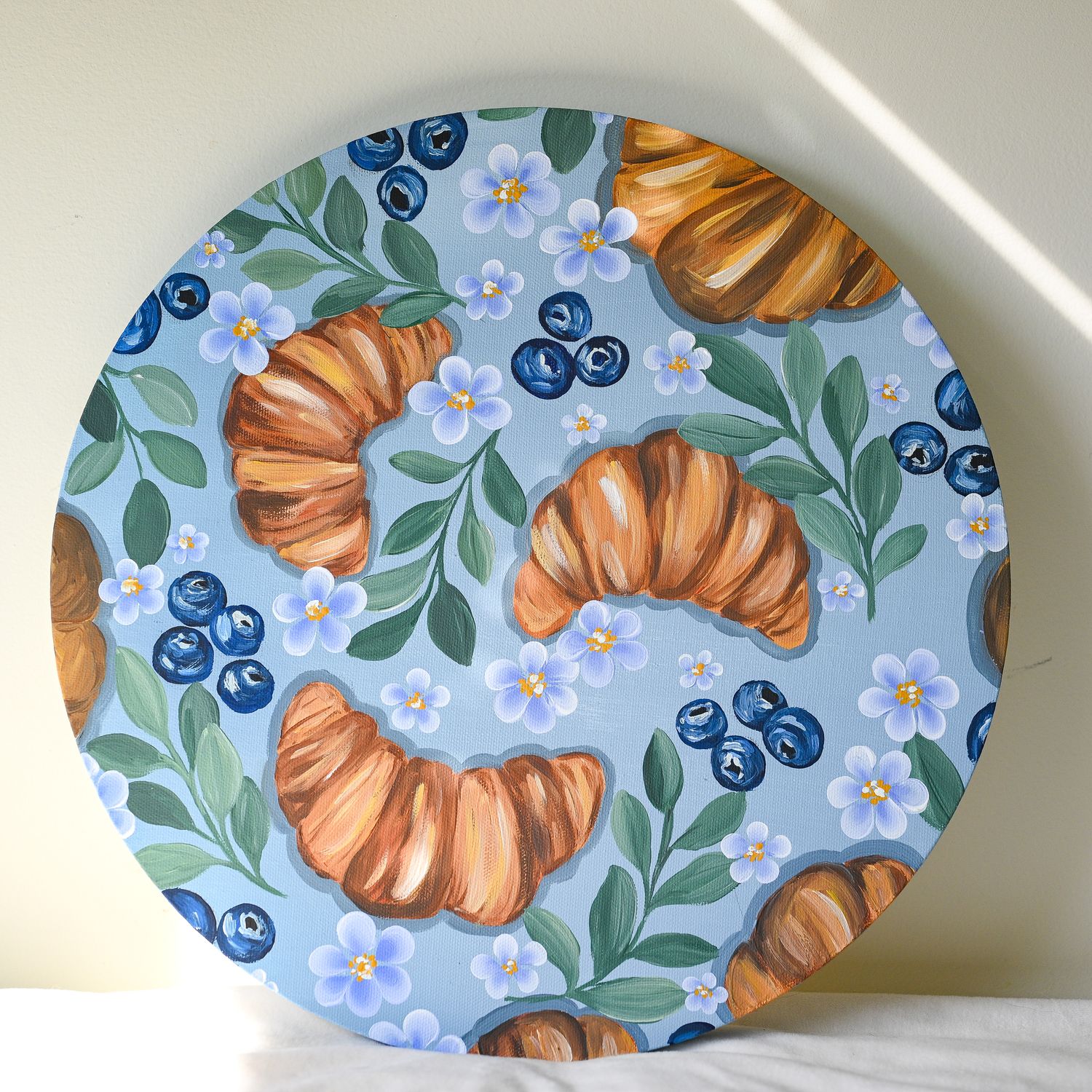 "You Had Me At Croissant  - 14" Round Canvas