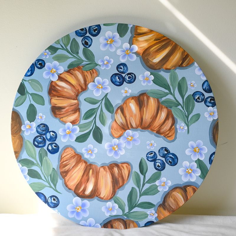 "You Had Me At Croissant  - 14" Round Canvas