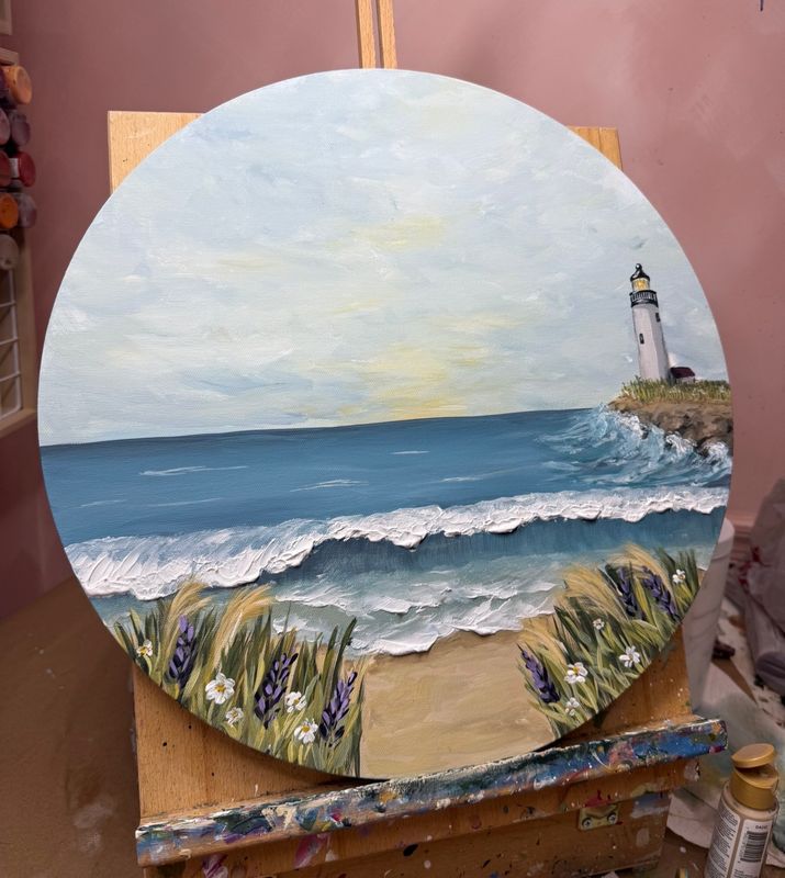 "Unhurried Waters" - Round Canvas *MADE TO ORDER*
