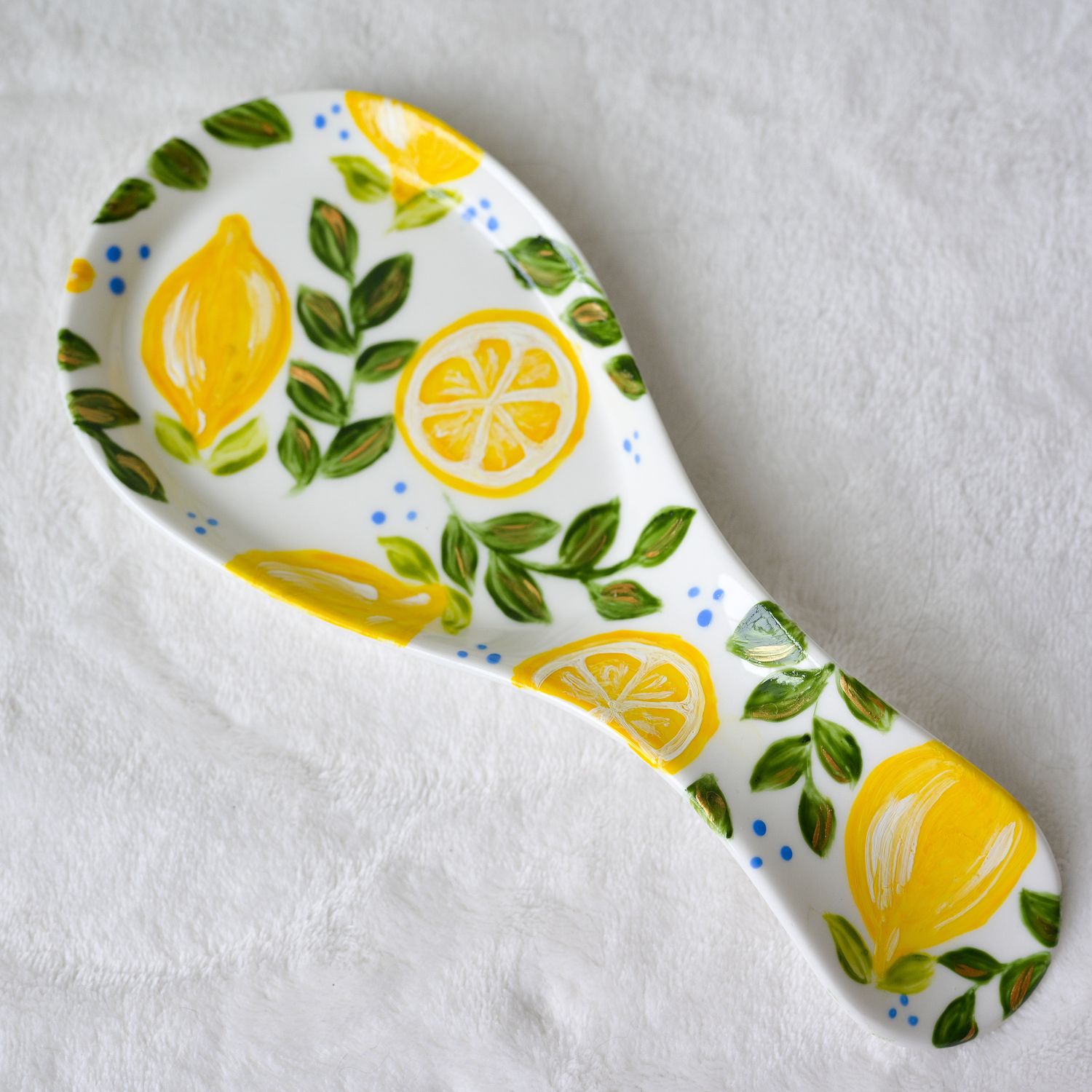 #2 Porcelain Spoon Rest - Lemons #2 Porcelain Spoon Rest - Lemons
