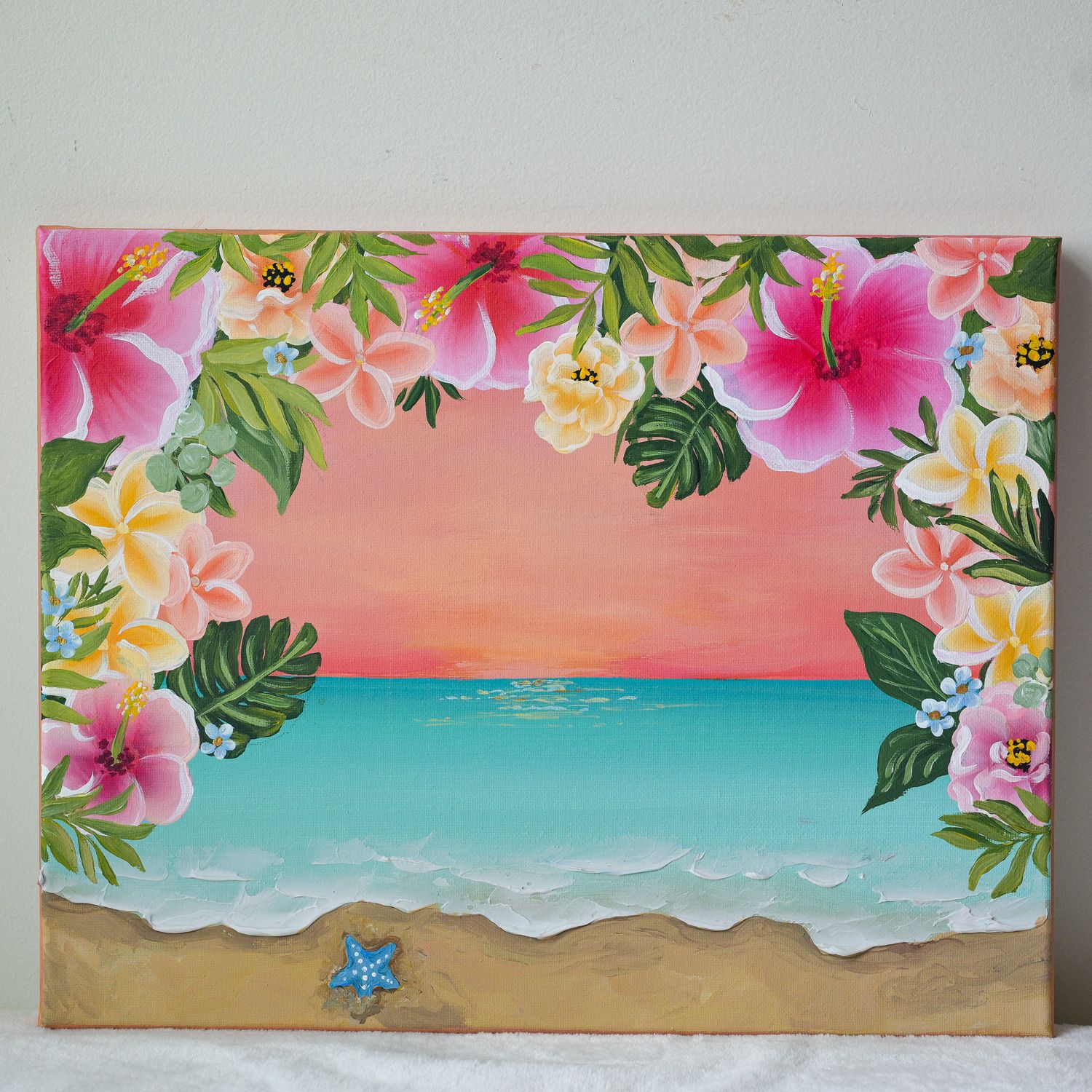 11x14" Original Hand Painted Canvas - Aqua Paradise