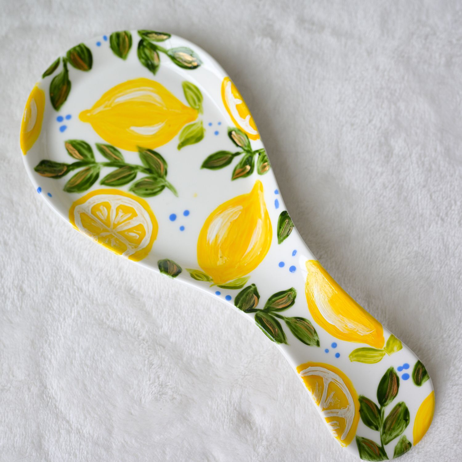 #1 Porcelain Spoon Rest - Lemons #1 Porcelain Spoon Rest - Lemons