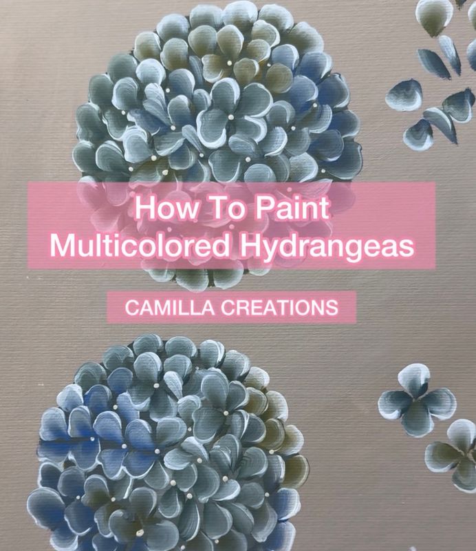 How to Paint Multicolored Hydrangeas - Tutorial Video 11 How to Paint Multicolored Hydrangeas - Tutorial Video 11