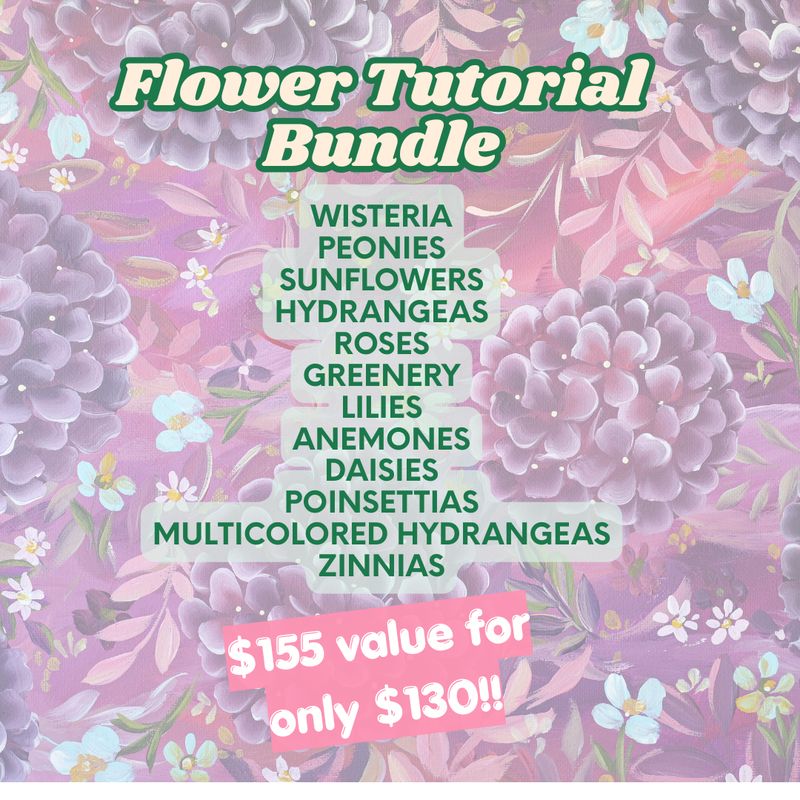 FLOWER TUTORIAL BUNDLE - First 12 Flower Tutorials FLOWER TUTORIAL BUNDLE - First 12 Flower Tutorials