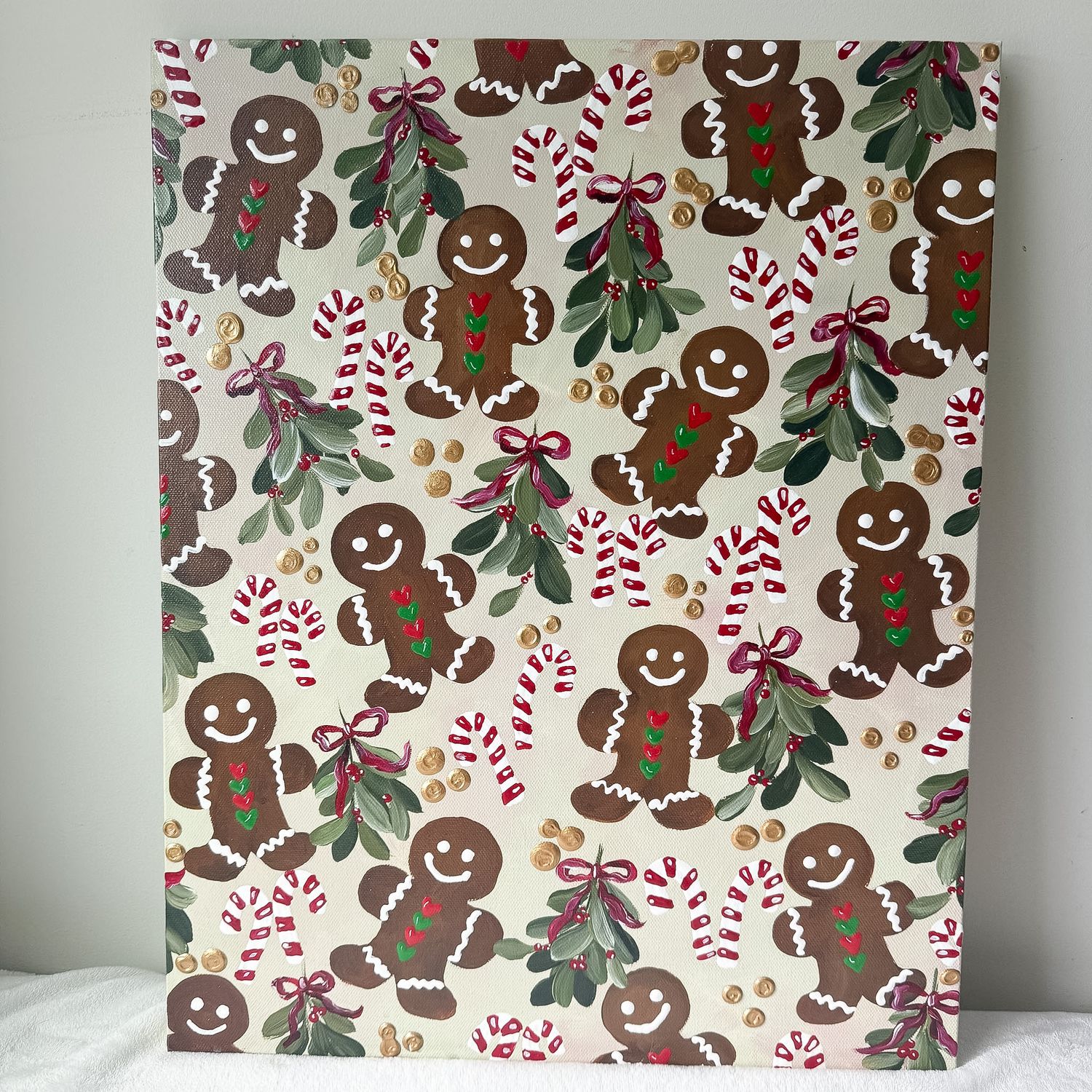 16x20" Hand Painted Canvas - Gingerbread Men 16x20" Hand Painted Canvas - Gingerbread Men