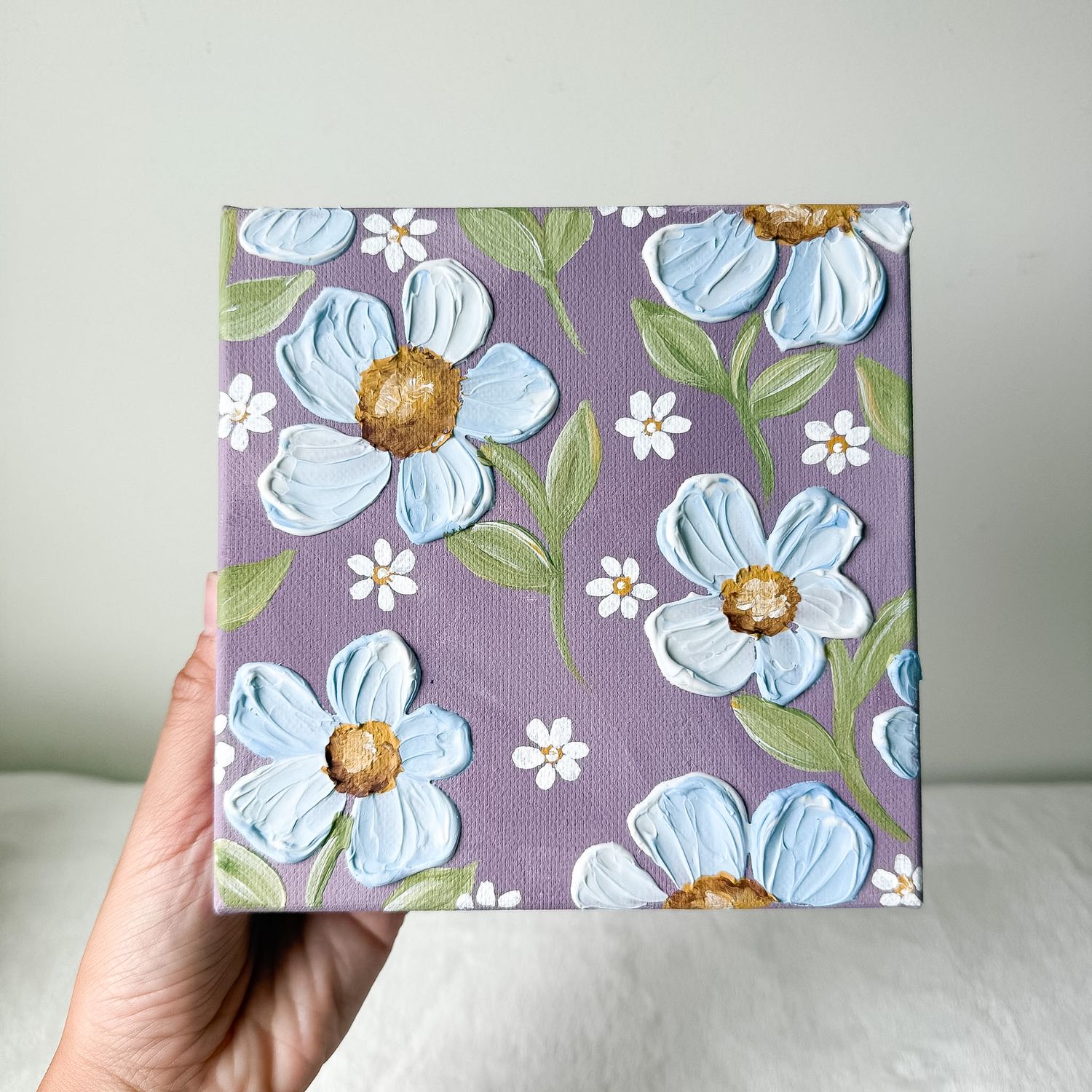 6x6" Textured Canvas - Blue Floral 6x6" Textured Canvas - Blue Floral