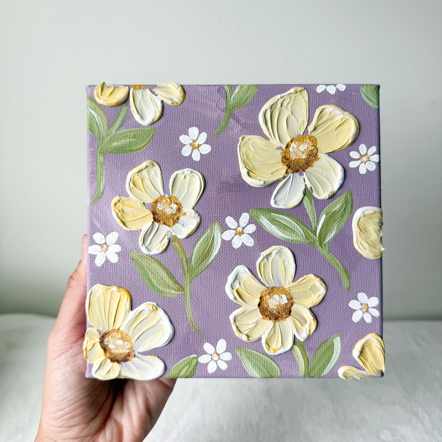 6x6" Textured Canvas - Yellow Floral 6x6" Textured Canvas - Yellow Floral