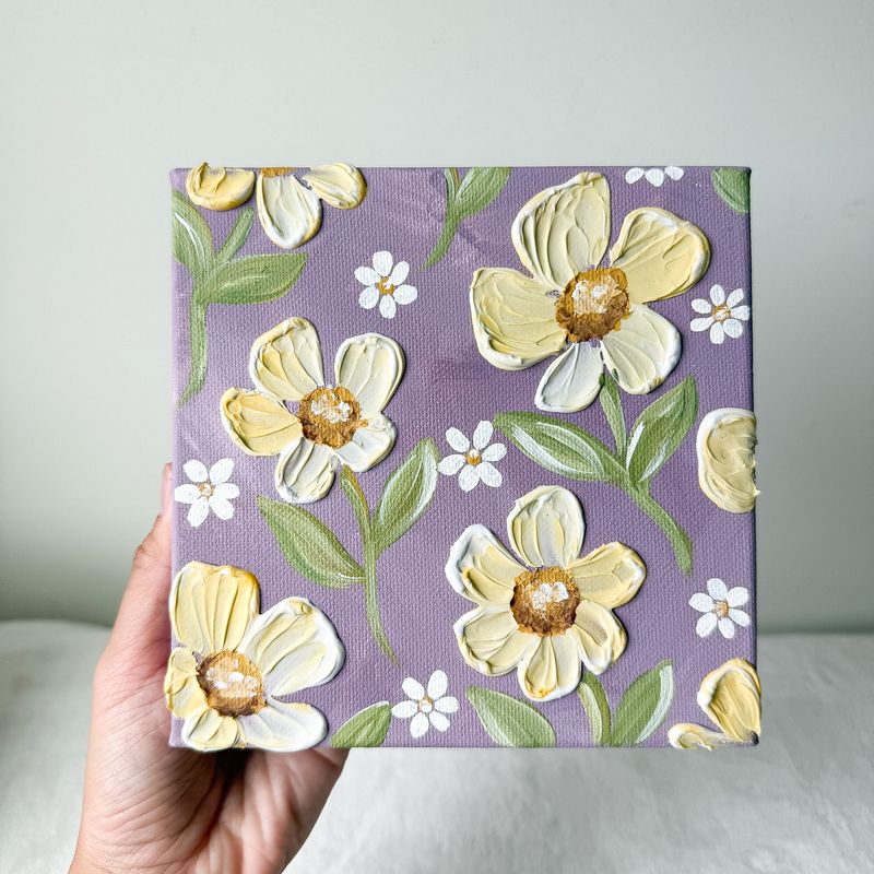 6x6" Textured Canvas - Yellow Floral 6x6" Textured Canvas - Yellow Floral