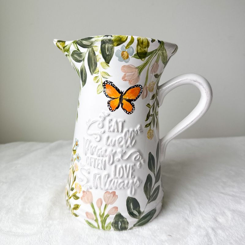 Tall 8.5" Ceramic Vase: One-of-a-Kind Thrift Tall 8.5" Ceramic Vase: One-of-a-Kind Thrift