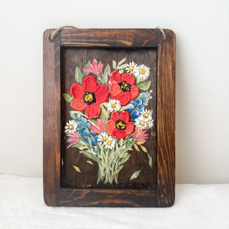 5.5" x 7.5" Textured Hanging Wood Sign #4 Texas Wildflowers 5.5" x 7.5" Textured Hanging Wood Sign #4 Texas Wildflowers