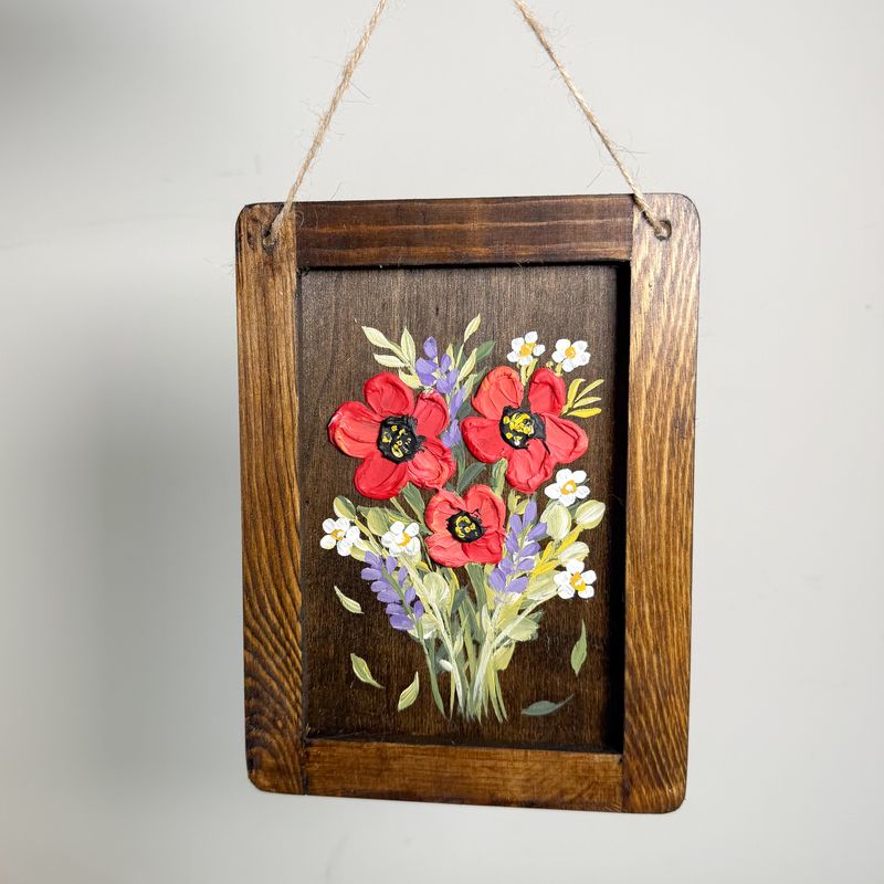 5.5" x 7.5" Textured Hanging Wood Sign #1