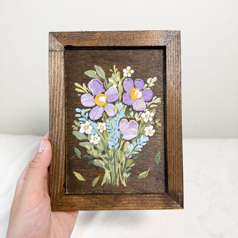 5.5" x 7.5" Textured Hanging Wood Sign #18