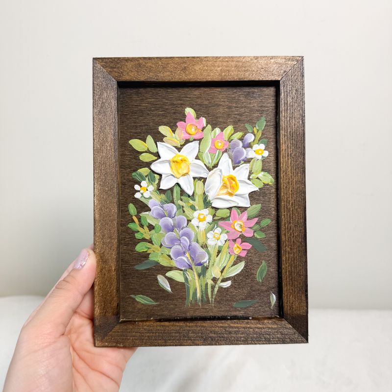 5.5" x 7.5" Textured Hanging Wood Sign #20