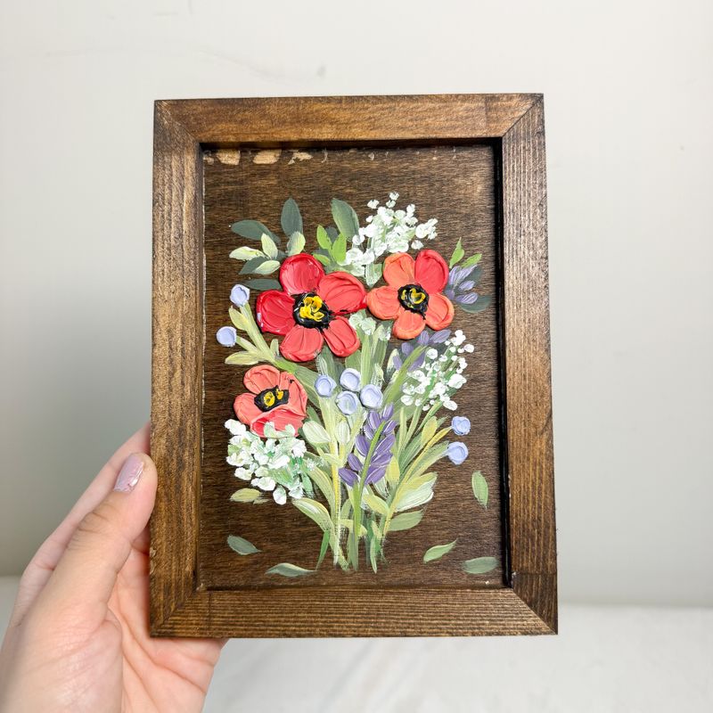 5.5" x 7.5" Textured Hanging Wood Sign #10