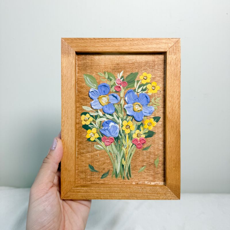 5.5" x 7.5" Textured Hanging Wood Sign #14
