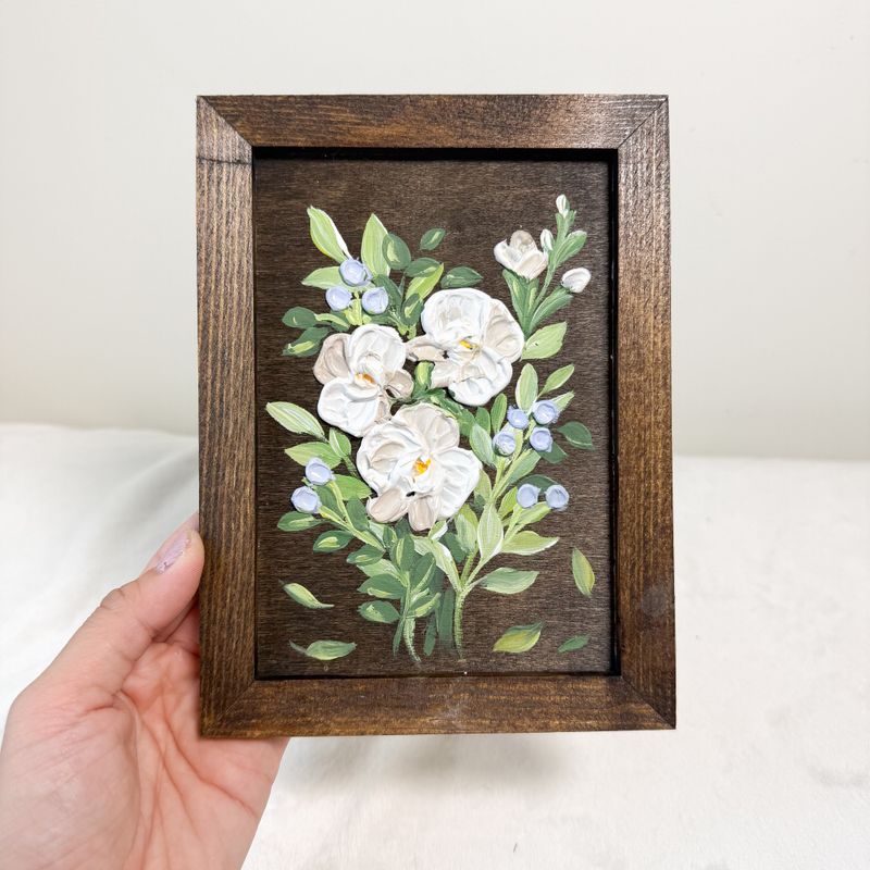 5.5" x 7.5" Textured Hanging Wood Sign #21