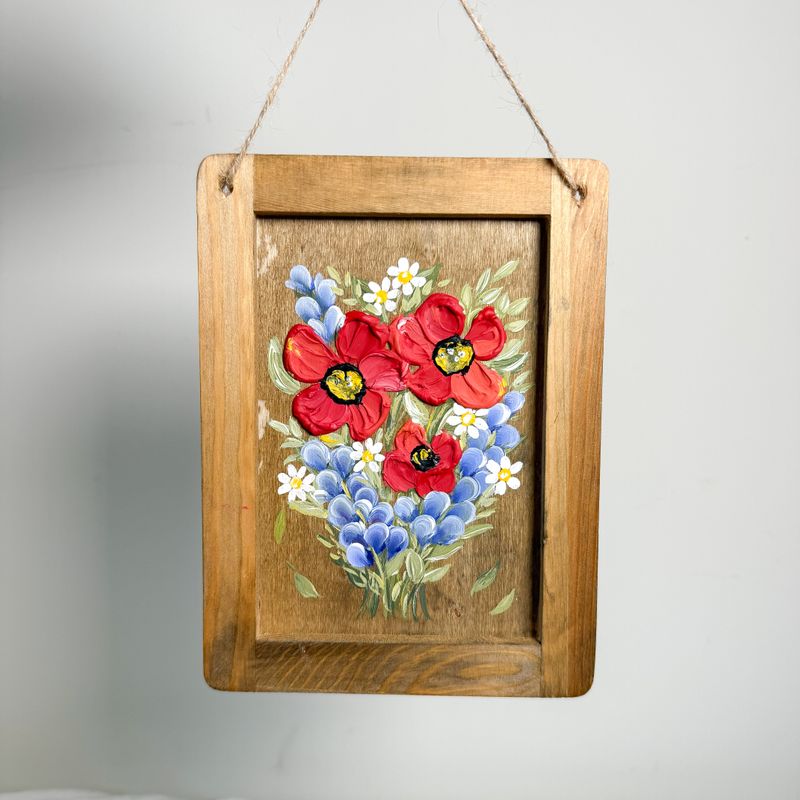 5.5" x 7.5" Textured Hanging Wood Sign #3