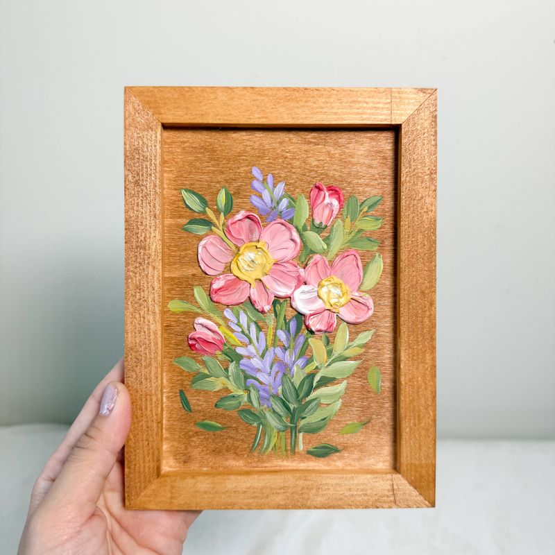 5.5" x 7.5" Textured Hanging Wood Sign #6