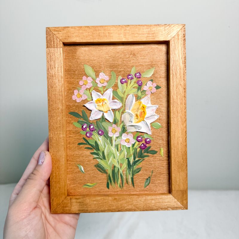 5.5" x 7.5" Textured Hanging Wood Sign #7