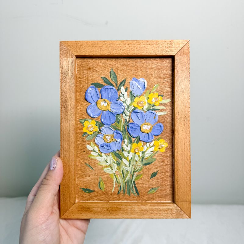 5.5" x 7.5" Textured Hanging Wood Sign #8