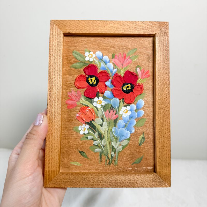 5.5" x 7.5" Textured Hanging Wood Sign #13