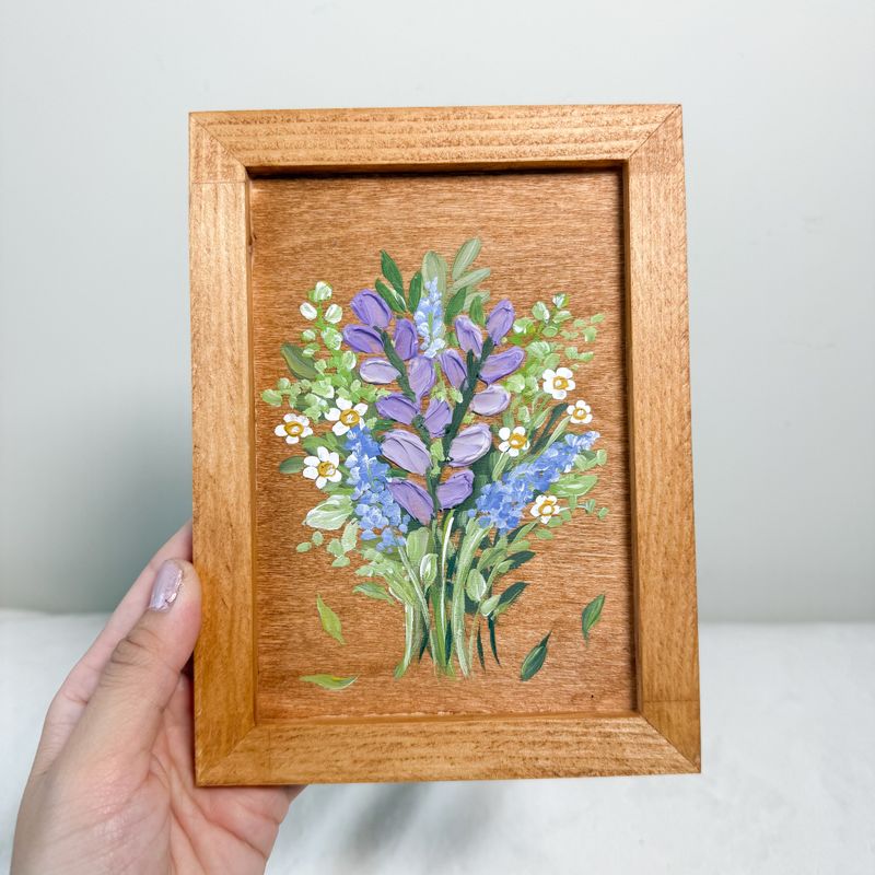 5.5" x 7.5" Textured Hanging Wood Sign #17