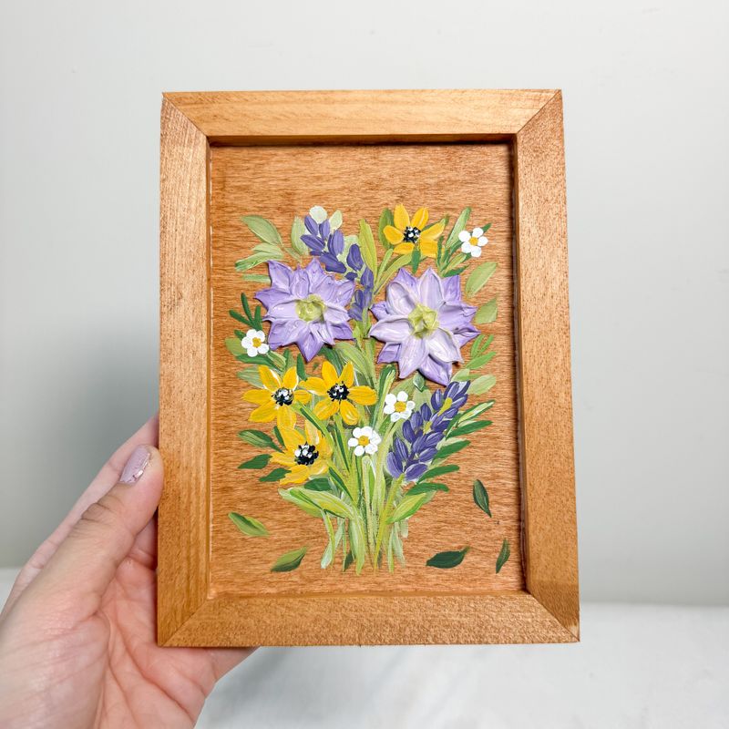 5.5" x 7.5" Textured Hanging Wood Sign #19