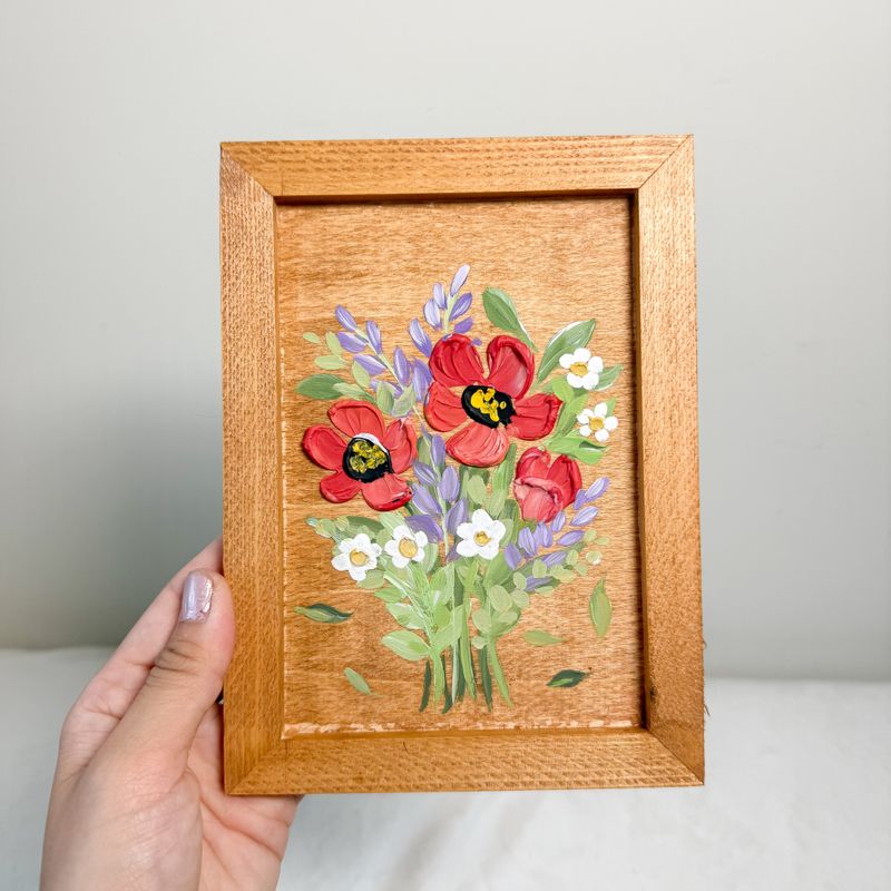 5.5" x 7.5" Textured Hanging Wood Sign #4
