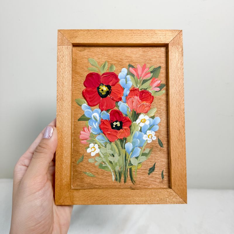 5.5" x 7.5" Textured Hanging Wood Sign #12