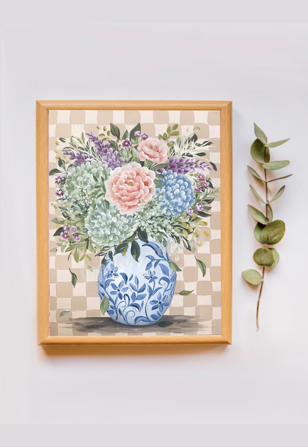 #131 Cream Checkerboard Vase Print #131 Cream Checkerboard Vase Print