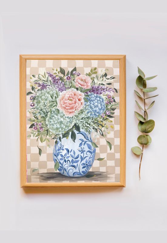 #131 Cream Checkerboard Vase Print #131 Cream Checkerboard Vase Print