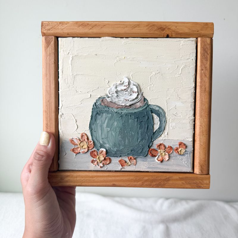 7.5" x 7.5" Framed Textured Canvas - But First, Coffee 7.5" x 7.5" Framed Textured Canvas - But First, Coffee