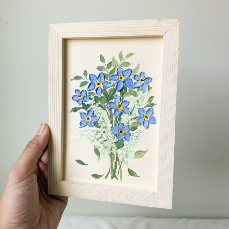 5.5" x 7.5" Textured Hanging Wood Sign *Thinner Frame* - Forget-me-nots 5.5" x 7.5" Textured Hanging Wood Sign *Thinner Frame* - Forget-me-nots