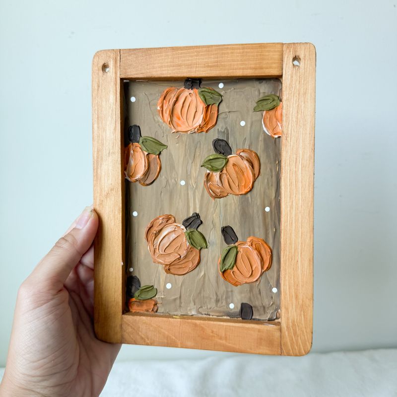 5.5" x 7.5" Textured Hanging Wood Sign *Thinner Frame* - Pumpkins 5.5" x 7.5" Textured Hanging Wood Sign *Thinner Frame* - Pumpkins