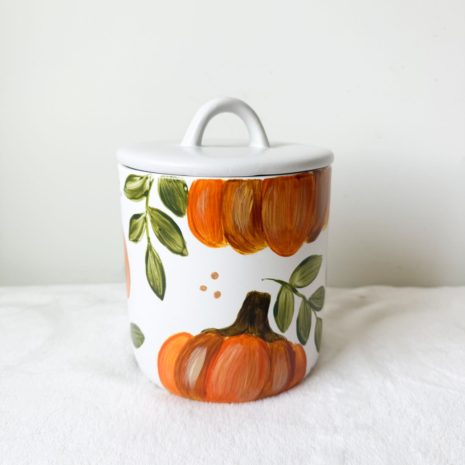 Short Ceramic Jar - Pumpkins Short Ceramic Jar - Pumpkins